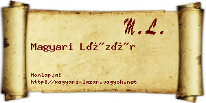 Magyari Lázár névjegykártya